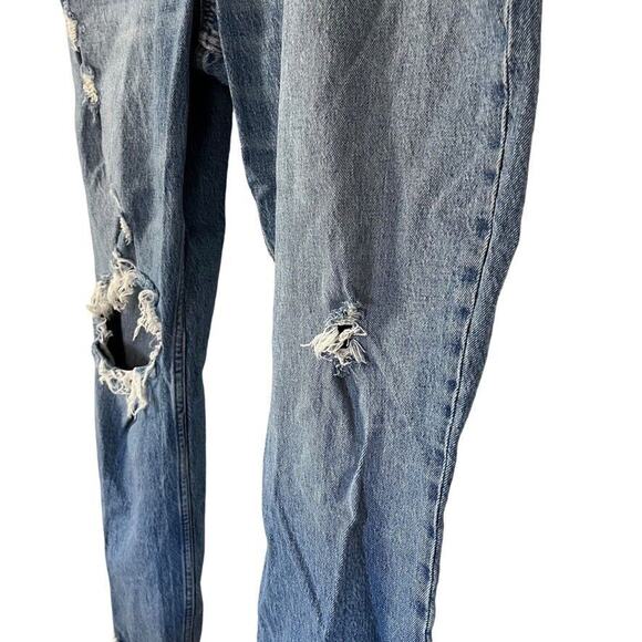 Abercrombie & Fitch The Dad High Rise Distressed Medium Blue Jeans sz 34 / 18L - Picture 9 of 16